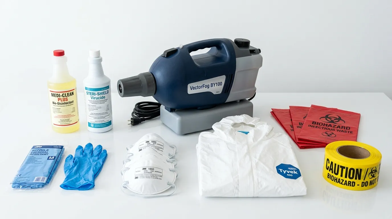 Professional biohazard remediation crew working in Franklin Square